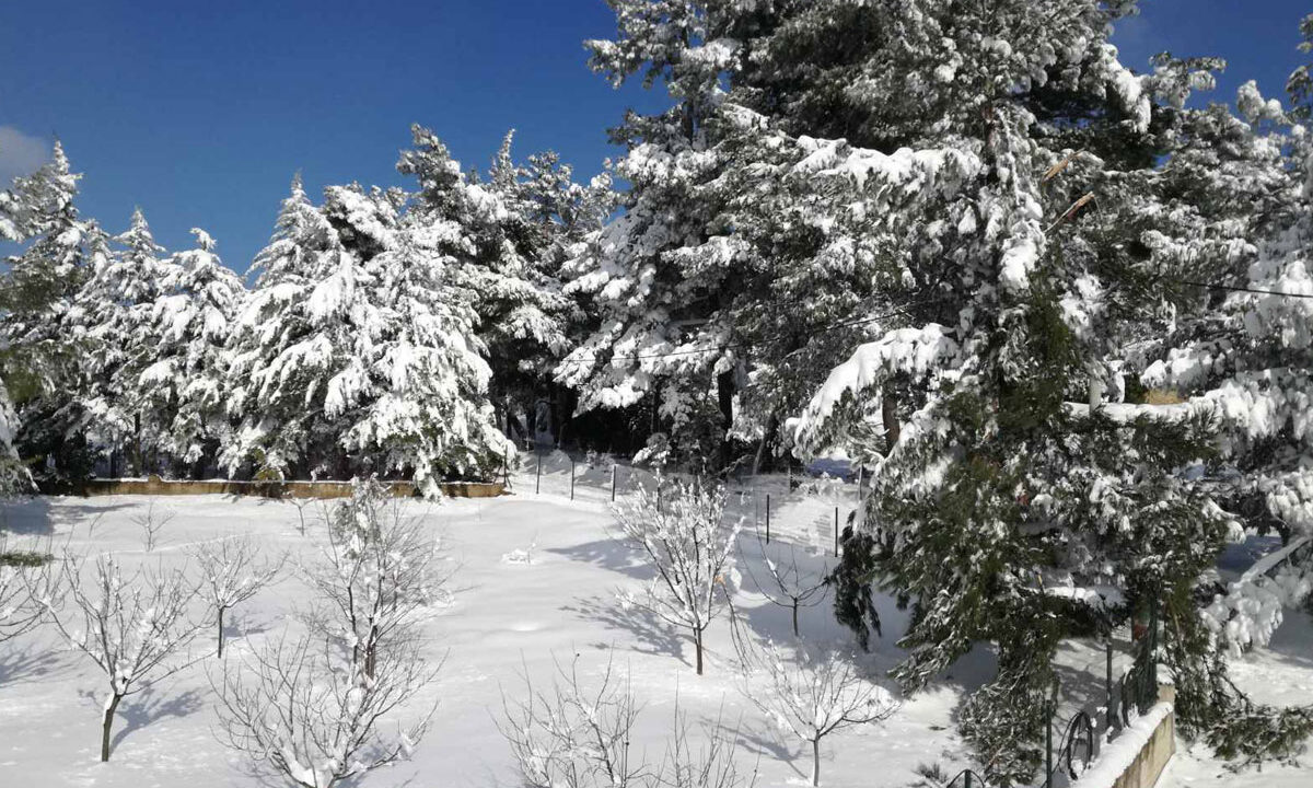 Luxury maisonette near Athens in the snow